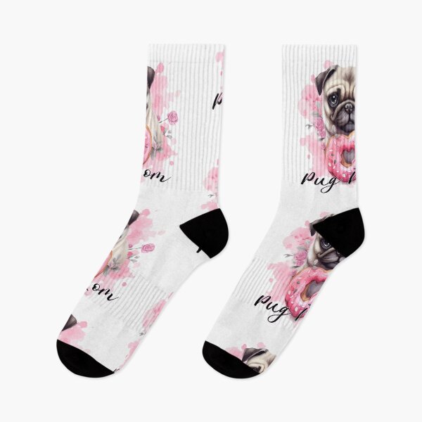 Item preview, Romantic Mom Pug with Lovely Donut designed and sold by Anastasiia Yurevych.