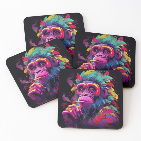 Item preview, smoking monkey colorful animation design designed and sold by IdeasDream.