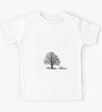 Lone Tree in the Snow Kids Tee