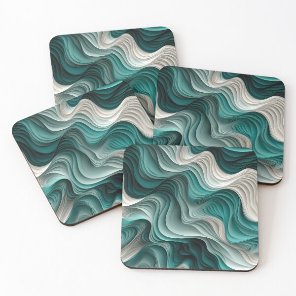 Item preview, Emerald Swirls: Abstract Elegance in Wave Form designed and sold by VectorPlace.