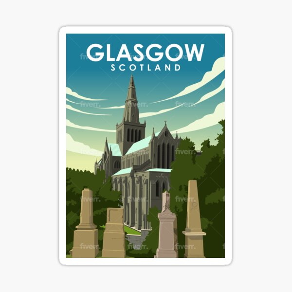 Artikel-Vorschau von Glasgow Schottland Castle Vintage Minimal Retro Reiseposter, designt und verkauft von Stadify.
