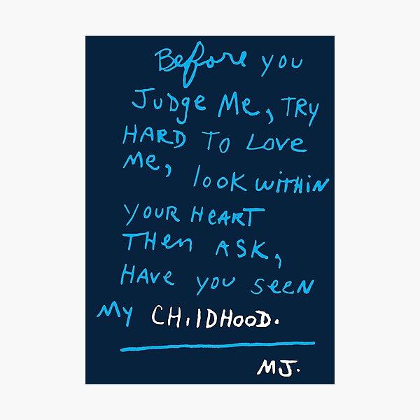 Childhood lyrics Photographic Print