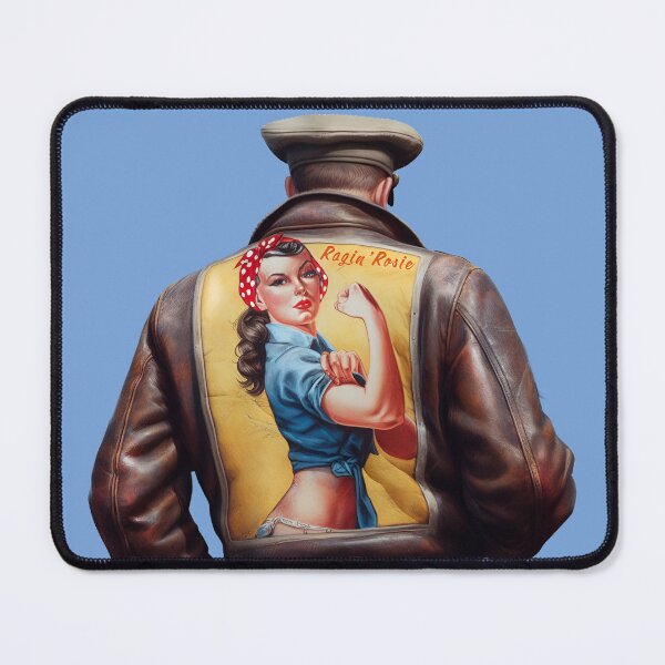 Item preview, Vintage WW2 Bomber Girls aviation pinup artwork - Ragin' Rosie the Riveter designed and sold by Bombergirls.