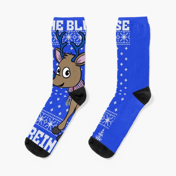 Blue Nose Reindeer Rangers Birmingham Everton FC Ugly Christmas