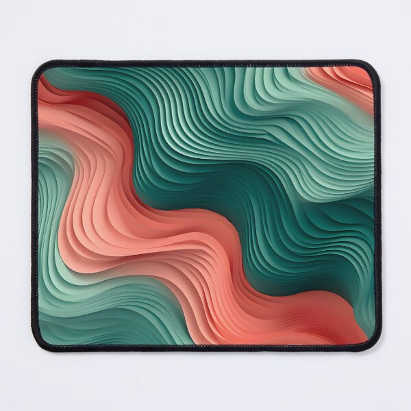 Item preview, Aqueous Ribbons: Serpentine Waves in Coral and Teal designed and sold by VectorPlace.