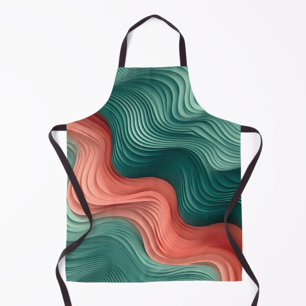 Item preview, Aqueous Ribbons: Serpentine Waves in Coral and Teal designed and sold by VectorPlace.