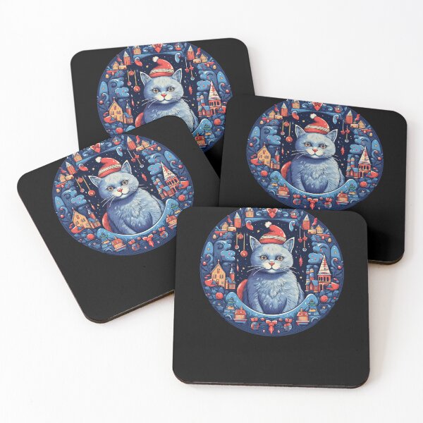 Item preview, Russian Blue Cat Xmas, Love Cats designed and sold by Logiamerch.