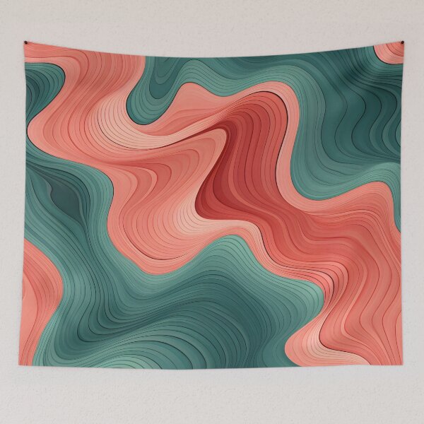 Item preview, Coral Currents: Dynamic Ebb and Flow in Teal designed and sold by VectorPlace.