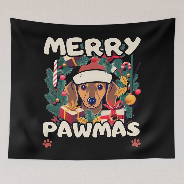 Item preview, Merry Pawmas Daschund Christmas designed and sold by EdytaGister.