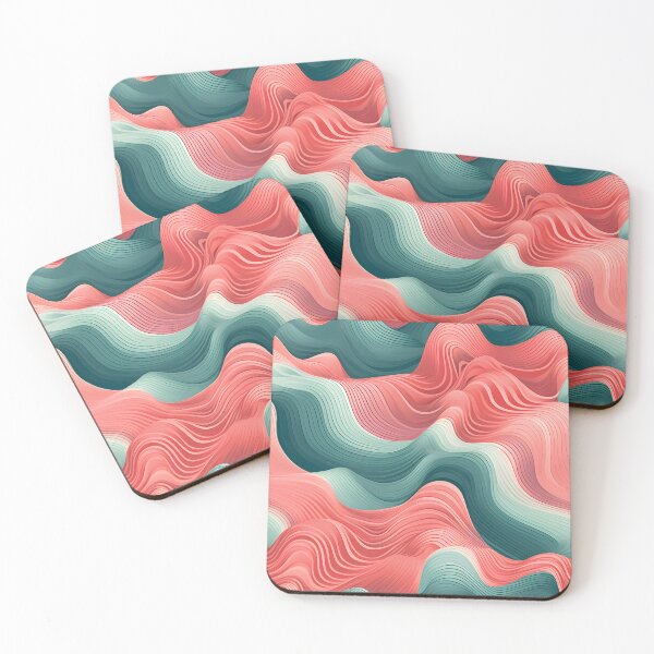 Item preview, Rippling Serenity: Harmonious Teal and Coral Waves designed and sold by VectorPlace.