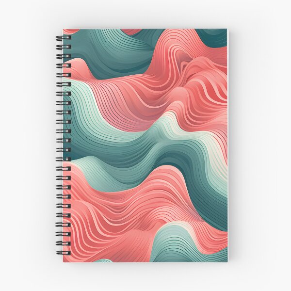 Item preview, Rippling Serenity: Harmonious Teal and Coral Waves designed and sold by VectorPlace.