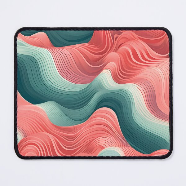Item preview, Rippling Serenity: Harmonious Teal and Coral Waves designed and sold by VectorPlace.