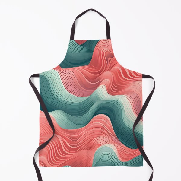 Item preview, Rippling Serenity: Harmonious Teal and Coral Waves designed and sold by VectorPlace.