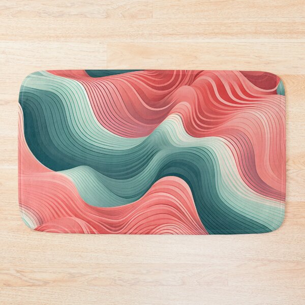 Item preview, Rippling Serenity: Harmonious Teal and Coral Waves designed and sold by VectorPlace.