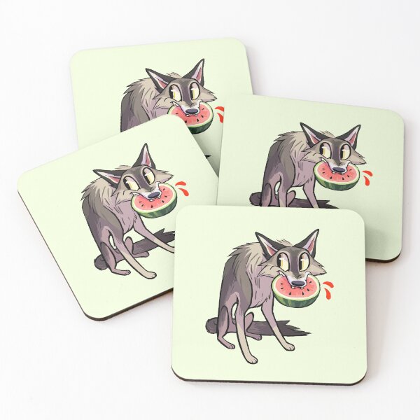 Item preview, Watermelon Wolf, Cute Funny Cartoon, Wolf Meme designed and sold by Emo Barkz.