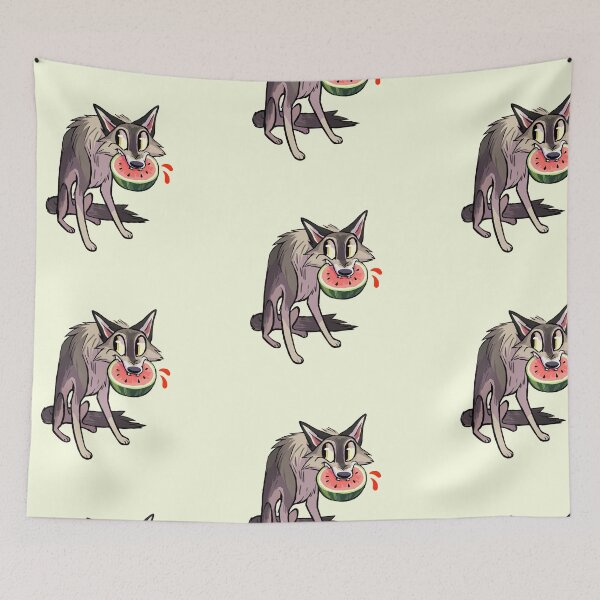 Item preview, Watermelon Wolf, Cute Funny Cartoon, Wolf Meme designed and sold by Emo Barkz.