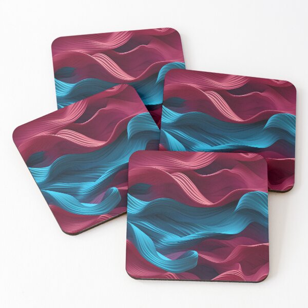 Item preview, Satin Tides: Luxurious Waves in Burgundy and Teal designed and sold by VectorPlace.