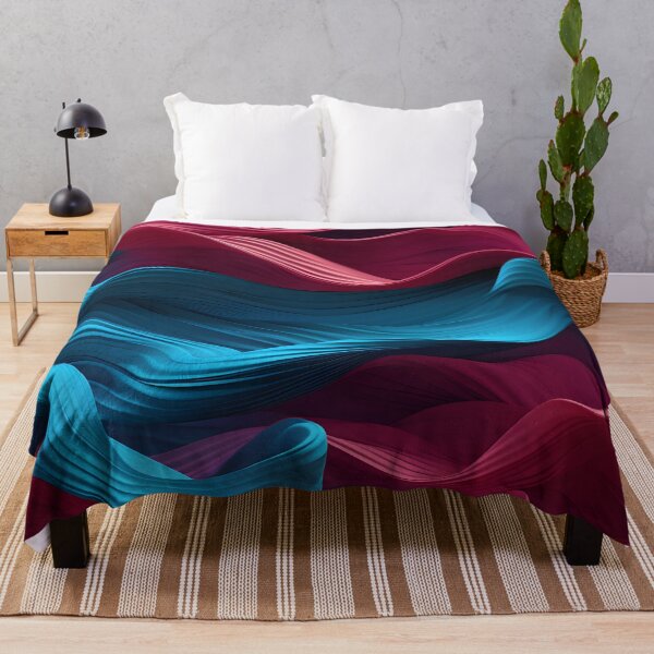 Item preview, Satin Tides: Luxurious Waves in Burgundy and Teal designed and sold by VectorPlace.