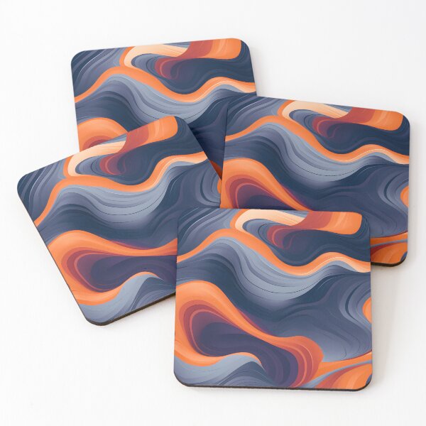 Item preview, Tangerine Twirl: Abstract Navy and Orange Waves designed and sold by VectorPlace.