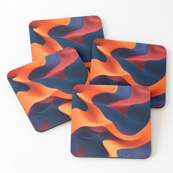 Item preview, Energetic Abstraction: Vivid Flames on Ocean Waves designed and sold by VectorPlace.