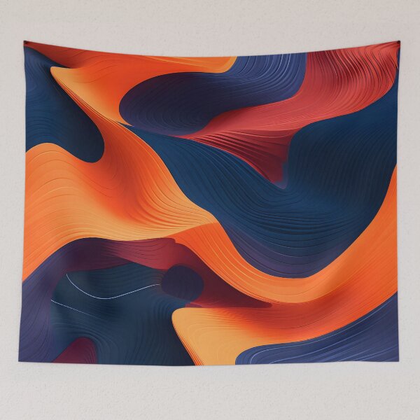 Item preview, Energetic Abstraction: Vivid Flames on Ocean Waves designed and sold by VectorPlace.
