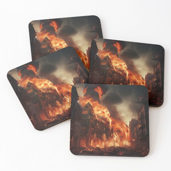 Item preview, Massive Inferno Disrupts Downtown: City's Heart Engulfed in Flames designed and sold by Christian Weiss.