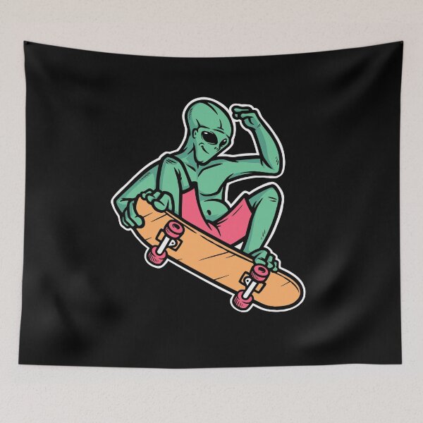 Item preview, Alien Invasion on Skateboards designed and sold by sanna-black.