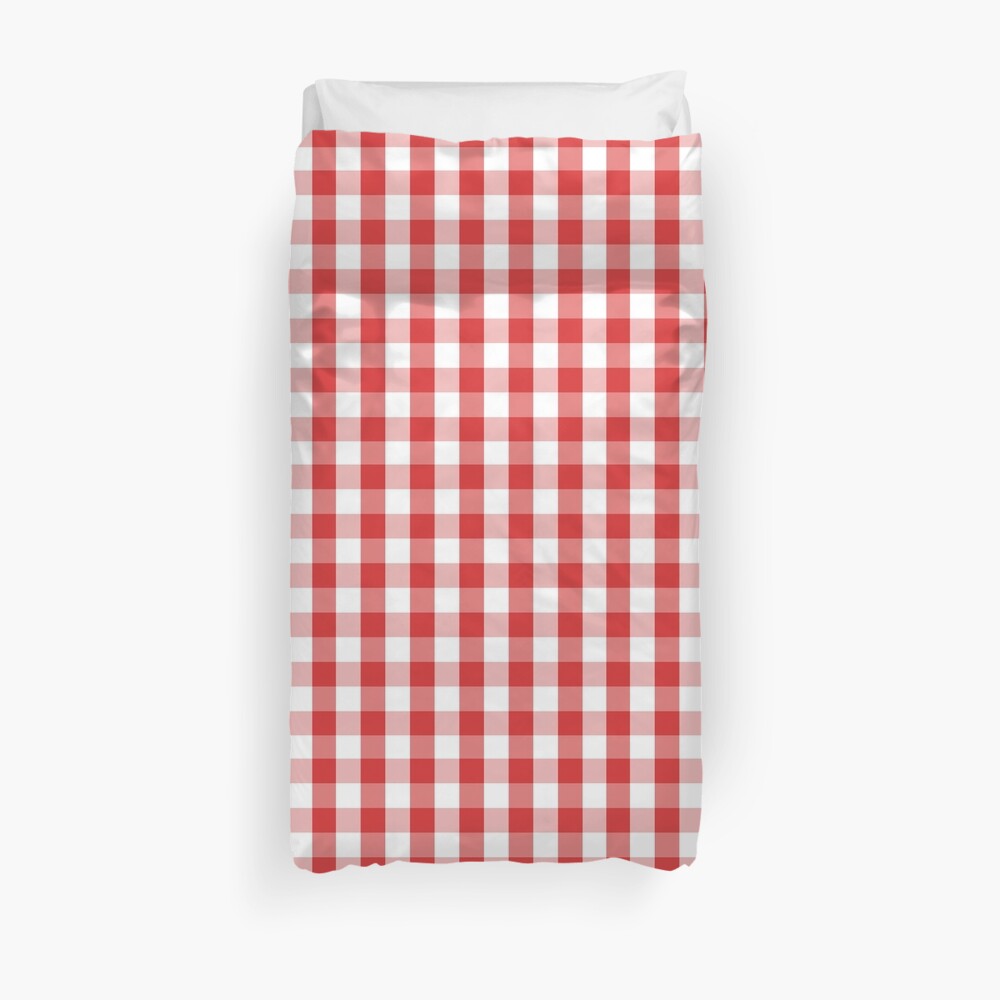 "Elegant Red Gingham Pattern" Duvet Cover by shabzdesigns Redbubble