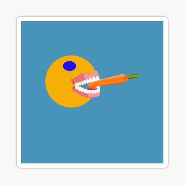 Carrot Eating Imoji. Sticker