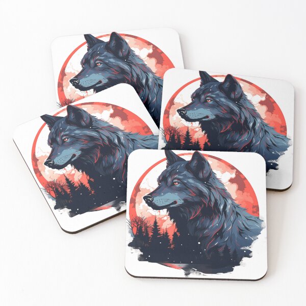 Item preview, Blue WolfDog, Red Moon designed and sold by taujiart.