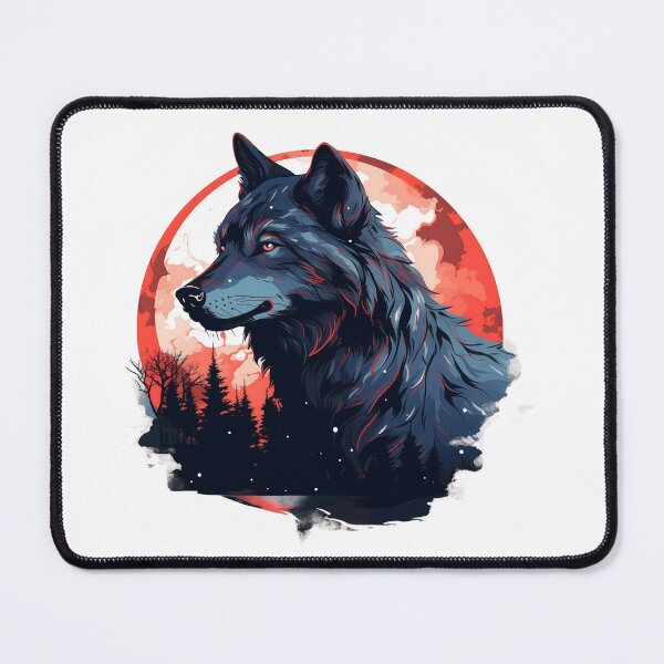 Item preview, Blue WolfDog, Red Moon designed and sold by taujiart.