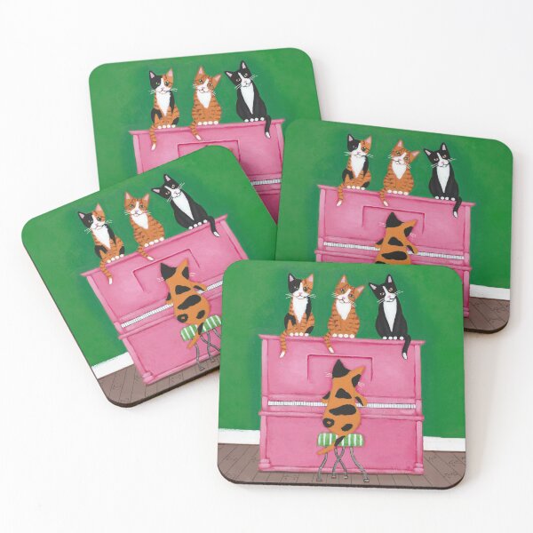 Item preview, Cats and the Pink Piano designed and sold by KilkennyCat Art.