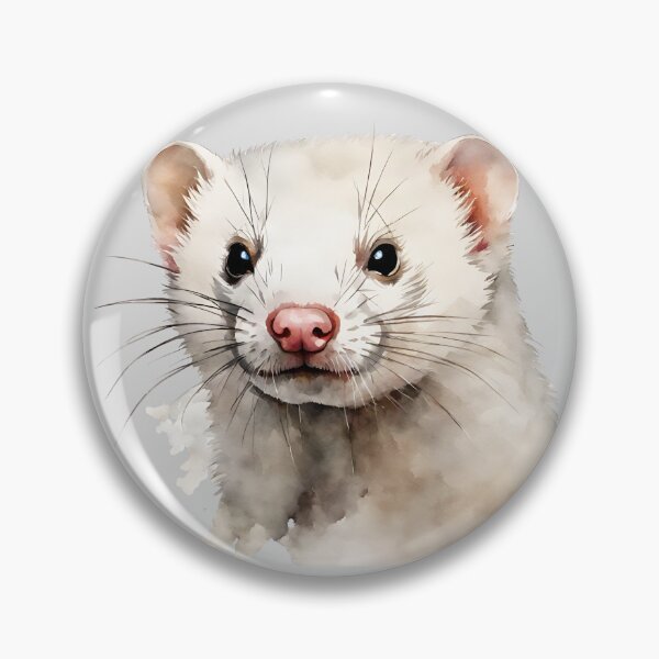 Item preview, Ferret Dark-Eyed White Watercolor Art Style designed and sold by LDJBlank.