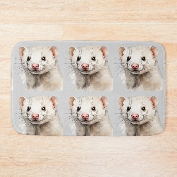 Item preview, Ferret Dark-Eyed White Watercolor Art Style designed and sold by LDJBlank.