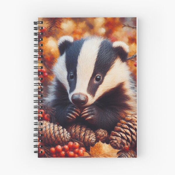 Item preview, Badger in Autumn Leaves designed and sold by LizTodd.