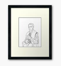 boy with apple Framed Print