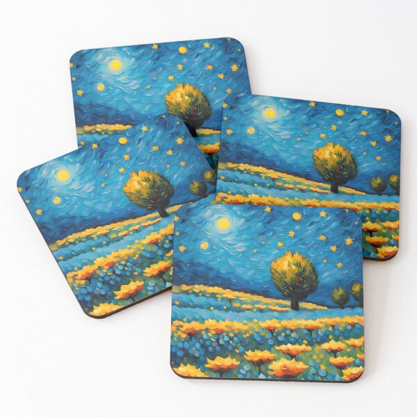 Item preview, Flower Field Night in Van Gogh Style designed and sold by MadamEnne.