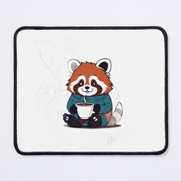 Item preview, Kawaii Red Panda Drinking Hot Coffee Design designed and sold by VisualMotivator.