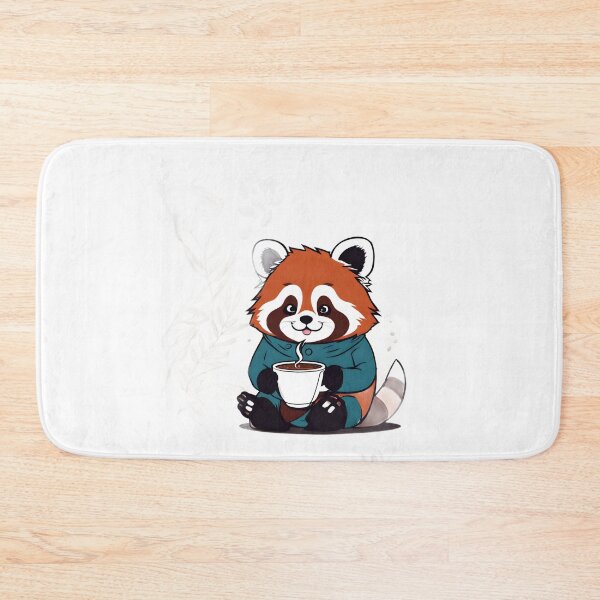 Item preview, Kawaii Red Panda Drinking Hot Coffee Design  designed and sold by VisualMotivator.