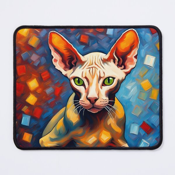 Item preview, Sphynx cat with a present in Van Gogh style designed and sold by MadamEnne.