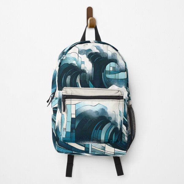 Item preview, Cascading Waves Over Urban Skyline designed and sold by PrintLabArt.