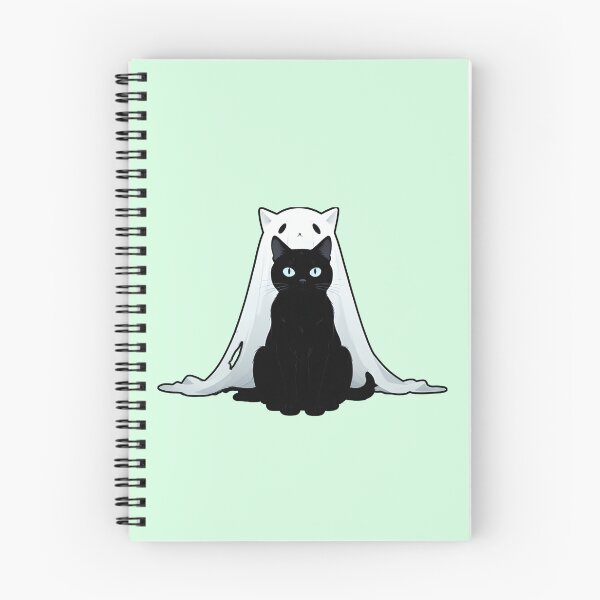 Item preview, black cat with ghost designed and sold by Catophile.