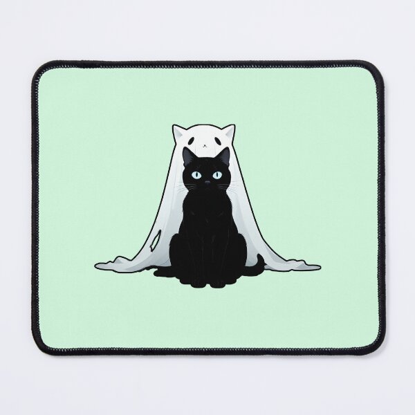 Item preview, black cat with ghost designed and sold by Catophile.