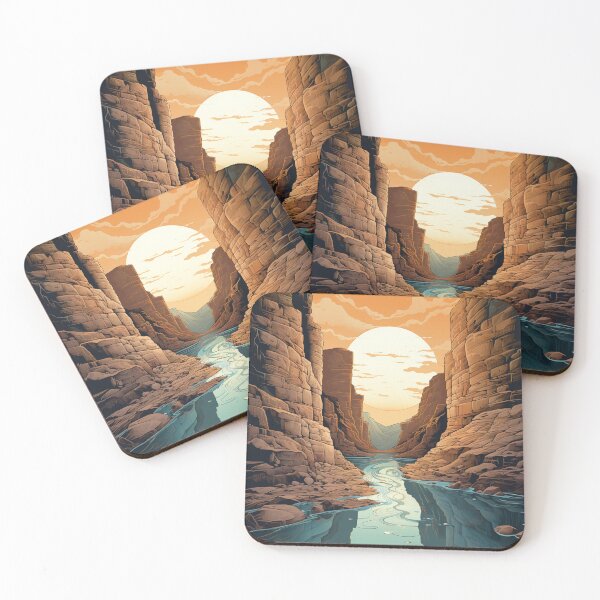 Item preview, Sunlit Oasis: River Through Desert Canyon designed and sold by Christian Weiss.