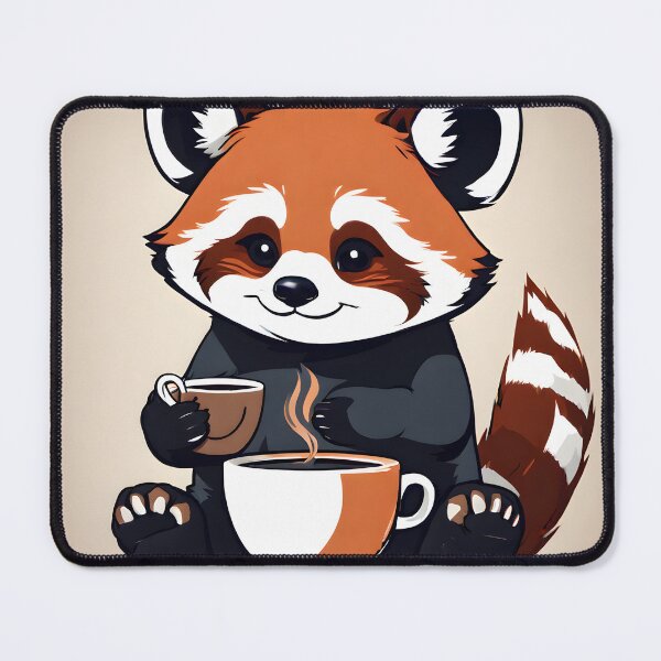 Item preview, Cute Red Panda Drinking Coffee Design designed and sold by VisualMotivator.