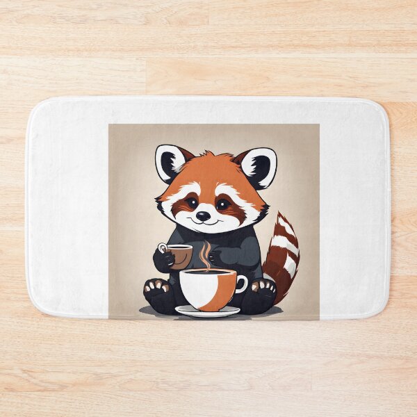 Item preview, Cute Red Panda Drinking Coffee Design  designed and sold by VisualMotivator.