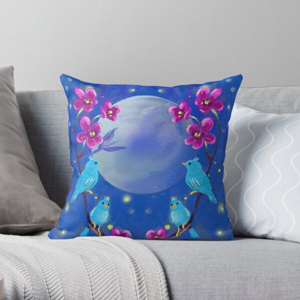 Blue birds Throw Pillow