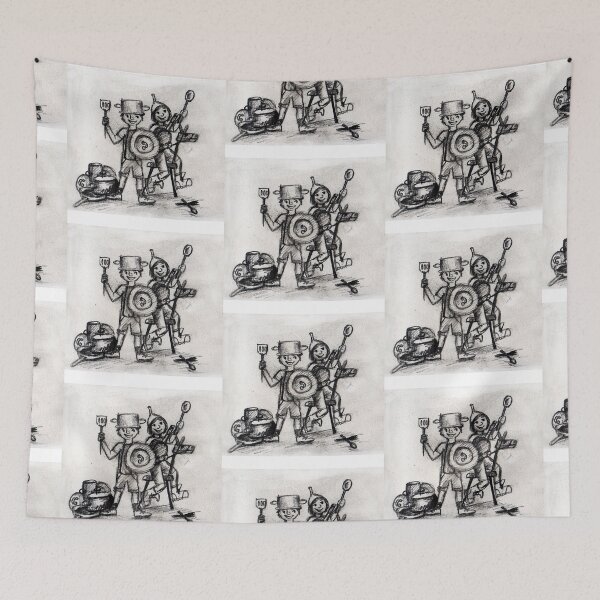 Item preview,  Funny Drawing of Children Pretending to be Knights designed and sold by colorfulglee.