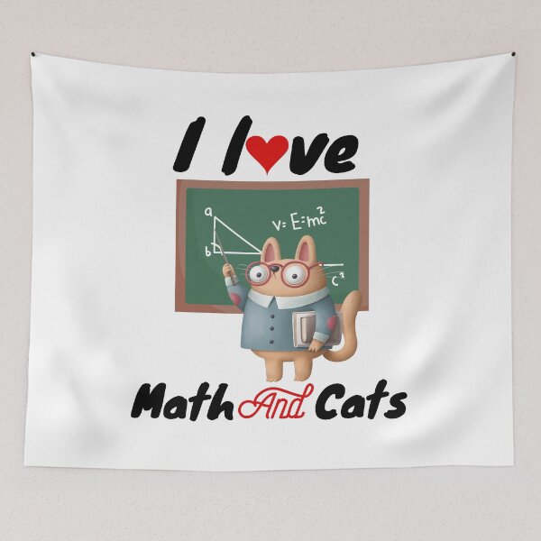 Item preview, Math Kitty Cat, I Love Math And Cats Mathematics Math designed and sold by belladesign7.