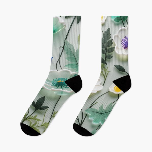 Artikelvorschau, Glasige, pastellfarbene, zarte, wilde 3D-Blumen, Teil 2 – ausdrucksstarkes botanisches Muster. entworfen und verkauft von My-fake-places.